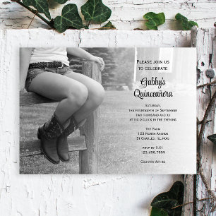 Invitación Vaquera en la cerca del Fiesta de Barn Occidental