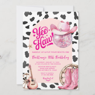 Invitación Vaquera Espacial Cowgirl Occidental Nochevieja cum