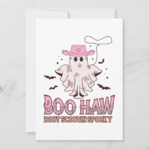 Invitación Vaquera Espeluznante Divertida Oeste Halloween