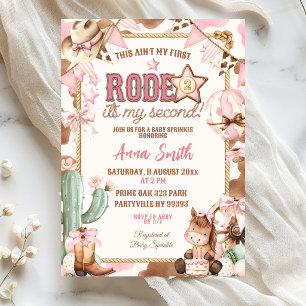 Invitación Vaquera Rosa No Es Mi Primer Rodeo Baby Sprinkle
