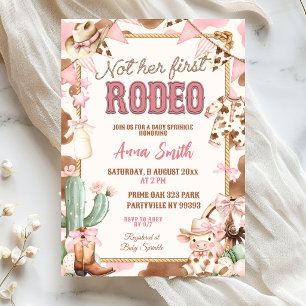 Invitación Vaquera Rosa No Es Su Primer Rodeo Sprinkle de Beb