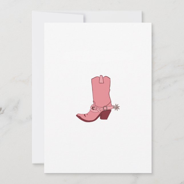 Invitación Vaquera, tema de bota de vaquero  (Anverso)