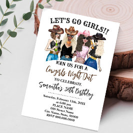 Invitación Vaqueras occidentales dejan ir a Chicas Cumpleaños