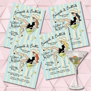 Invitación Vaqueras y cócteles Ducha martini