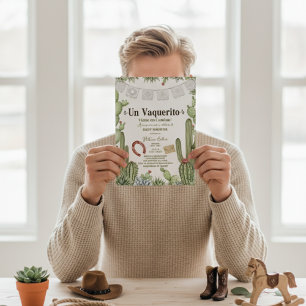 Invitación Vaquerito en Camino Shower de bebé vaquero español