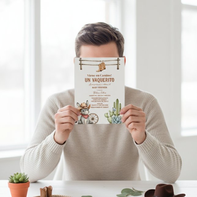Invitación Vaquerito en Camino Spanish cowboy baby shower (Subido por el creador)