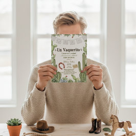 Invitación Vaquerito en Camino Spanish cowboy baby shower