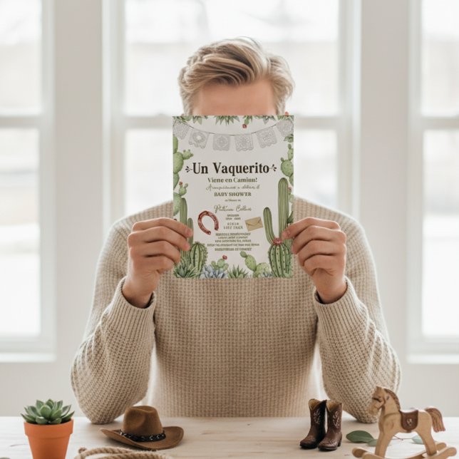 Invitación Vaquerito en Camino Spanish cowboy baby shower (Subido por el creador)