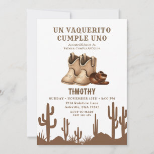 Invitación Vaquerito salvaje español Vaquerito Vowboy Shoes C