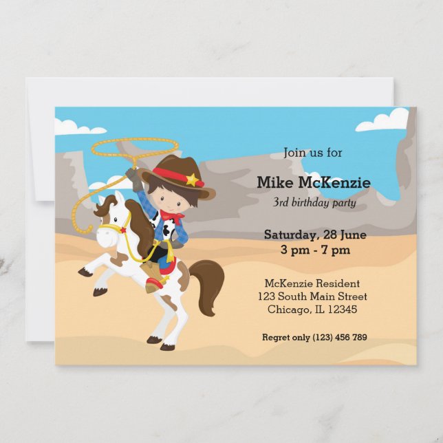 Invitación Vaquero (Anverso)