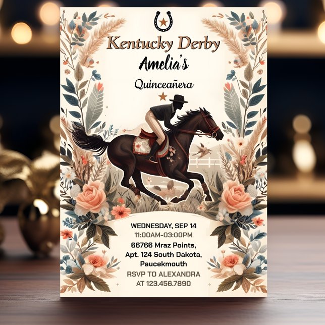 Invitación Vaquero de Caballo Derby Fiesta Western Quinceaner (Subido por el creador)