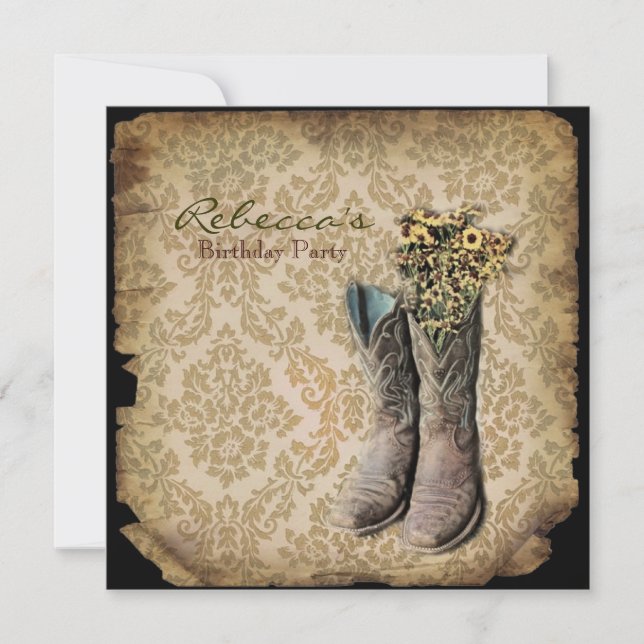 Invitación vaquero del país occidental (Anverso)