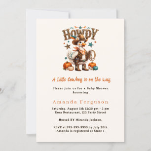 Invitación Vaquero en camino otoño western ganso Baby Shower