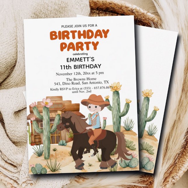 Invitación Vaquero en la fiesta de cumpleaños 11 del caballo (Subido por el creador)