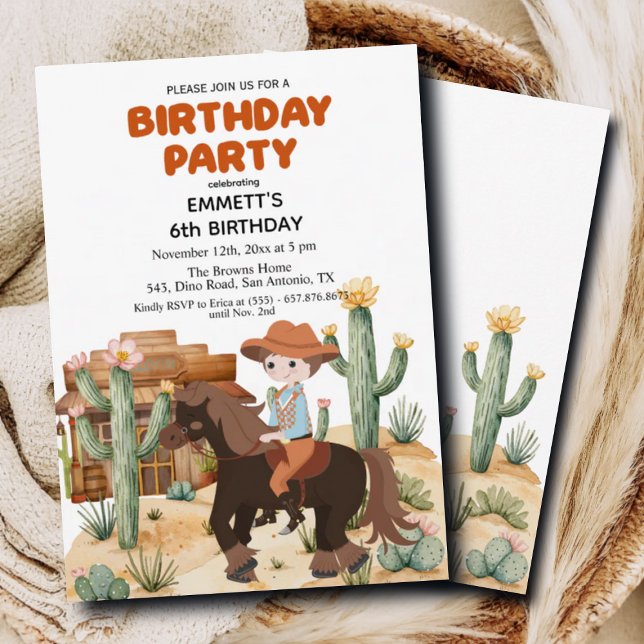 Invitación Vaquero en la fiesta de cumpleaños 6 de caballo (Subido por el creador)
