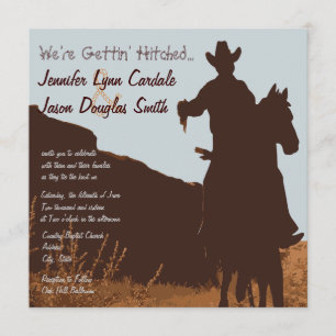 Invitación Vaquero invitando a la boda occidental en el país