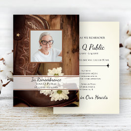 Invitación Vaquero margarita blanca bota aniversario de muert