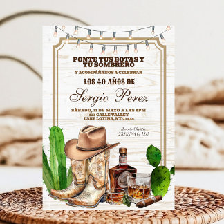 Invitación Vaquero Mexicano Español Hombre Adulto
