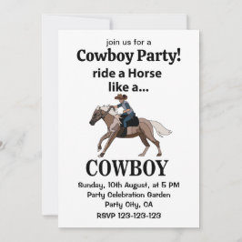 Invitación Vaquero Monta Un Caballo Como Un Vaquero