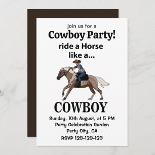 Invitación Vaquero Monta Un Caballo Como Un Vaquero