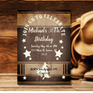 Invitación Vaquero montando caballo salvaje oeste cumpleaños