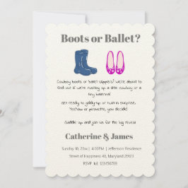 Invitación Vaquero niño o Chica bota revelación de género bal