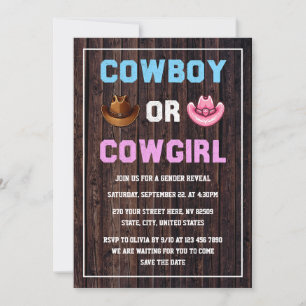 Invitación Vaquero o Vaquera Revelación del Género Western