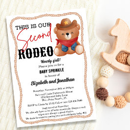 Invitación Vaquero Oso de Peluche Rodeo Rojo Segunda Fiesta d
