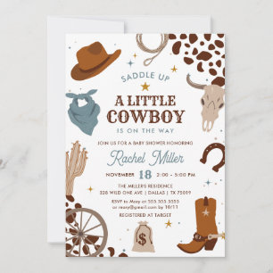 Invitación Vaquero pequeño   Wild West Boy Baby Shower