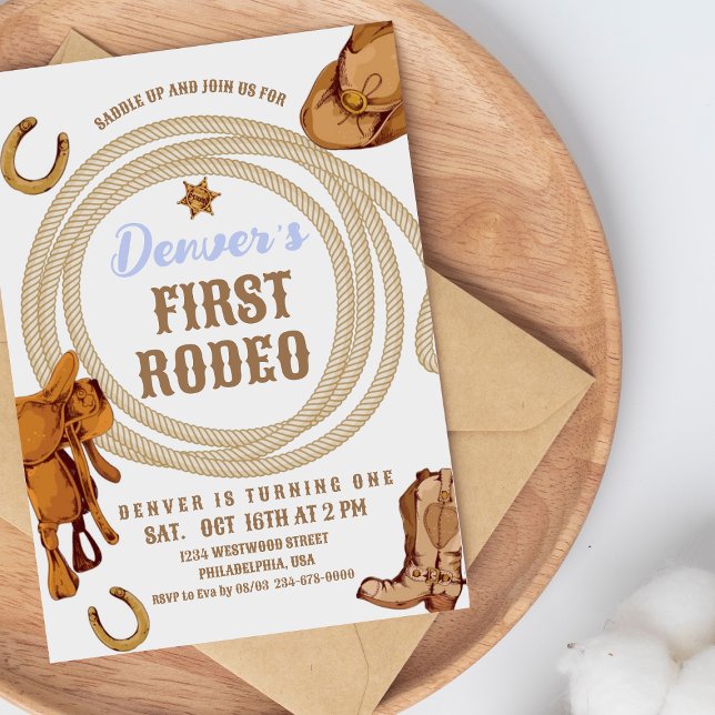 Invitación Vaquero Primer Día del Rodeo Invitan a Género Neut (Subido por el creador)