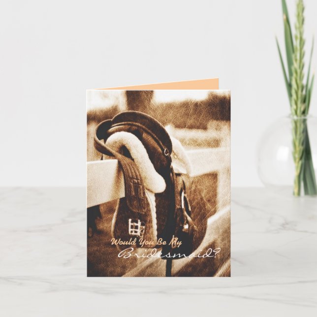Invitación Vaquero rubio occidental será mi dama de honor (Anverso)