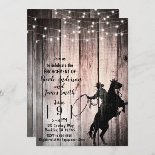 Invitación Vaquero Rustic Wood Barn Country Engower