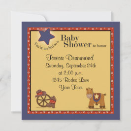 Invitación Vaquero y vaquera Baby Shower con la marina de