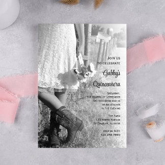 Invitación Vaqueros y girasoles País Quinceañera Occidental