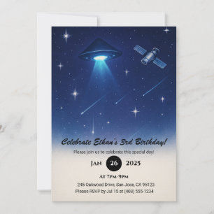 Invitación Vara de OVNI y festividad estrellada por satélite 