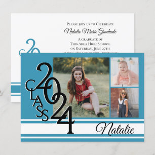 Invitación Varsity 2020 Graduation Tri Photo
