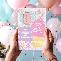 Varsity preppy pastel parche 8 cumpleaños