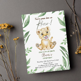 Invitación Vas a oírme rugir el primer cumpleaños