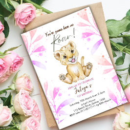 Invitación Vas a oírme rugir el primer cumpleaños