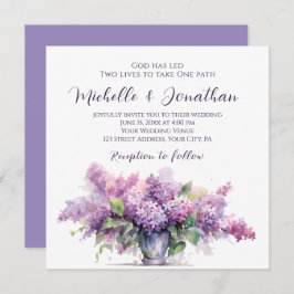 Invitación Vase Lilac Flowers Boda cristiano Inspirador