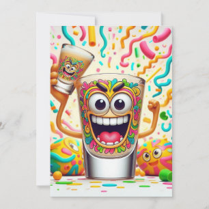 Invitación Vaso de chupito para Fiesta Rave – Diversión vibra