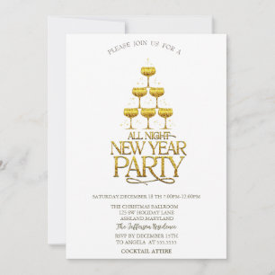 Invitación Vaso de cóctel estrellas empresa de Navidad
