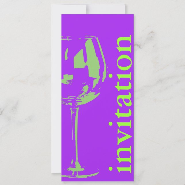 Invitación vaso de vino moderno - ducha de novia con ventanil (Anverso)