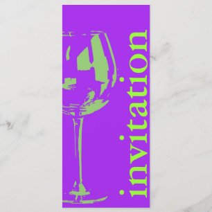 Invitación vaso de vino moderno - ducha de novia con ventanil