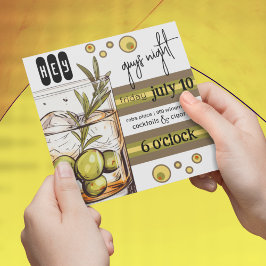 Invitación Vaso de whiskey personalizado | Aceitunas | Chicos