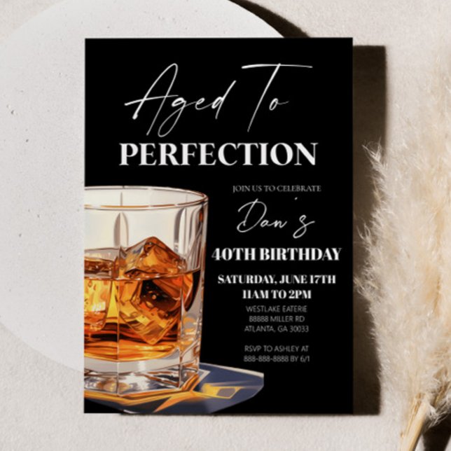 Invitación Vaso de Whisky Envejecido a la Perfección Fiesta d (Subido por el creador)