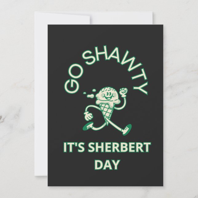 Invitación Ve Chica, Es Día de Sherbert (Anverso)