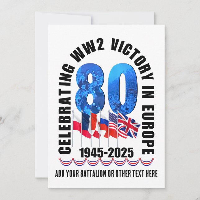 Invitación VE DAY 80 Aniversario de la victoria en Europa Seg (Anverso)