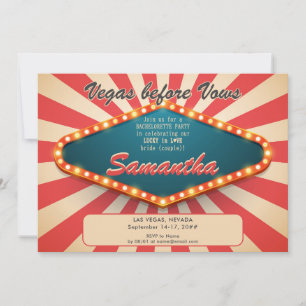 Invitación Vegas Before Vows Modern Lucky Casino Bachelorette