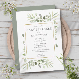 Invitación Vegetación acuarela Bebé Sprinkle Género Neutral